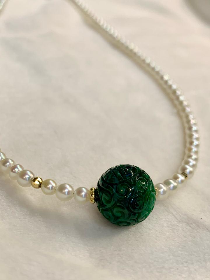 Chuỗi Akoya baby 3,4 li phối charm sơn thuỷ 11,7 li -duoc-ban-tai-💎 T&T JEWELS 💎