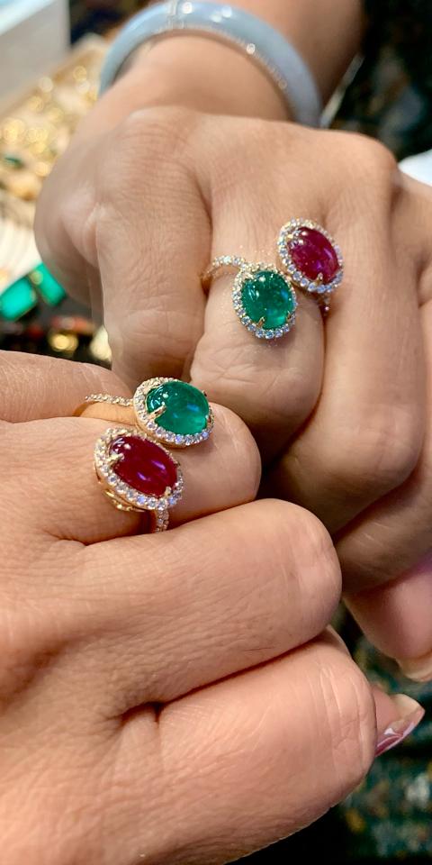 Nhẫn Ruby và Emerald thiên nhiên vàng 10k -duoc-ban-tai-💎 T&T JEWELS 💎