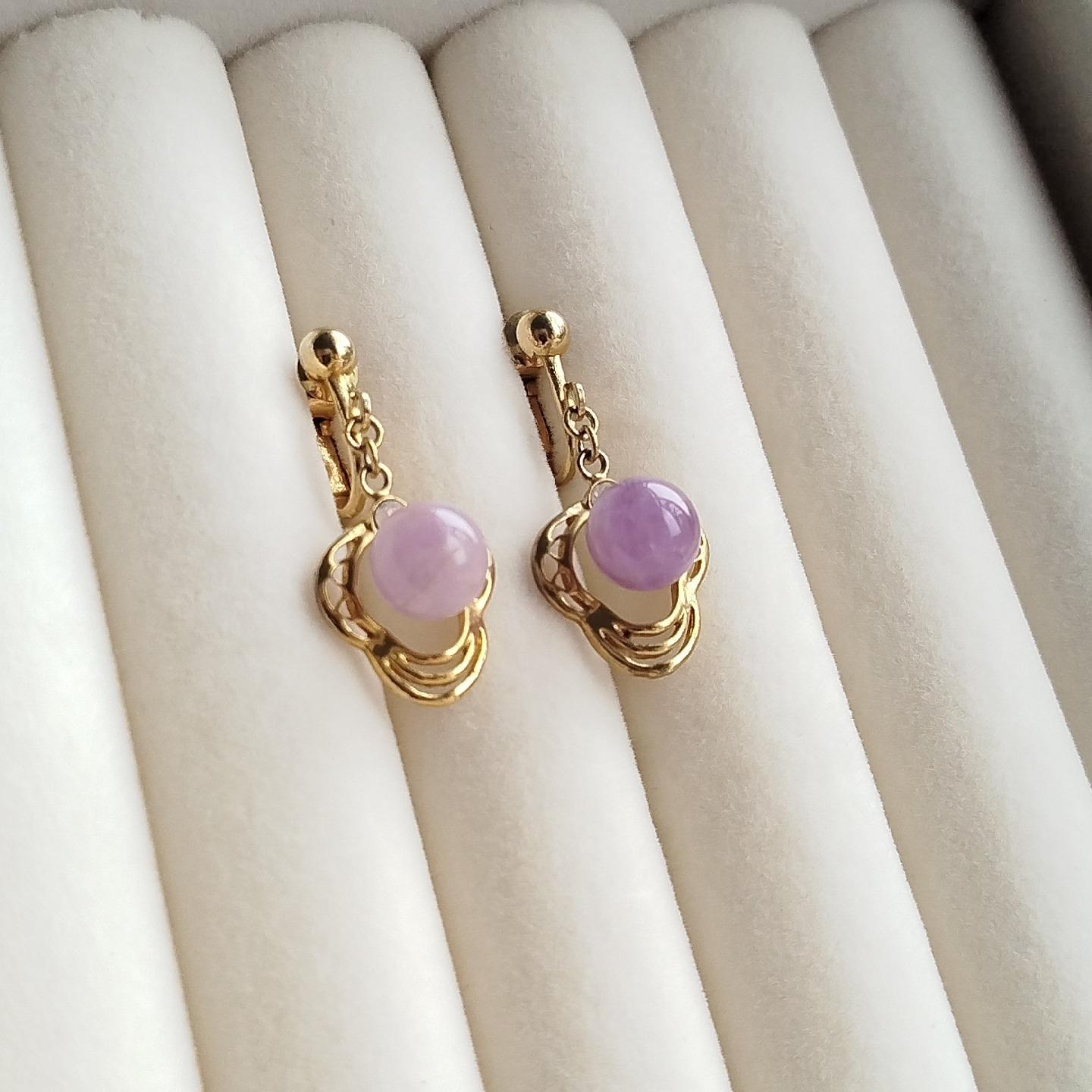 Bông kẹp thạch anh tím 💜-duoc-ban-tai-Trang sức Bảo Quân Hàn - Japón Bonita Vintage