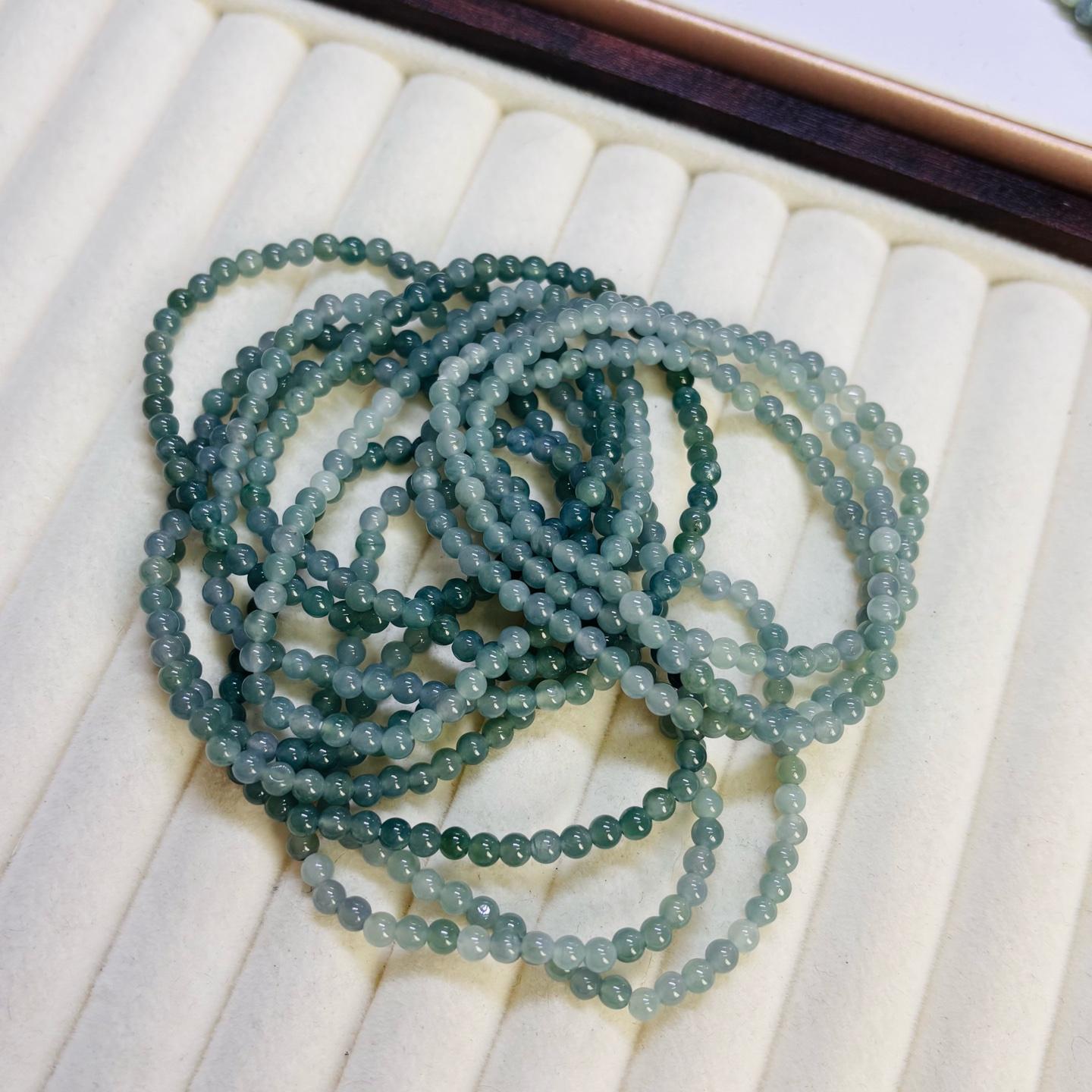 Ngọc phỉ thúy nhí jade A Myanmar xanh dầu 3.5 ly nếp băng -duoc-ban-tai-Trang sức Bảo Quân Hàn - Japón Bonita Vintage