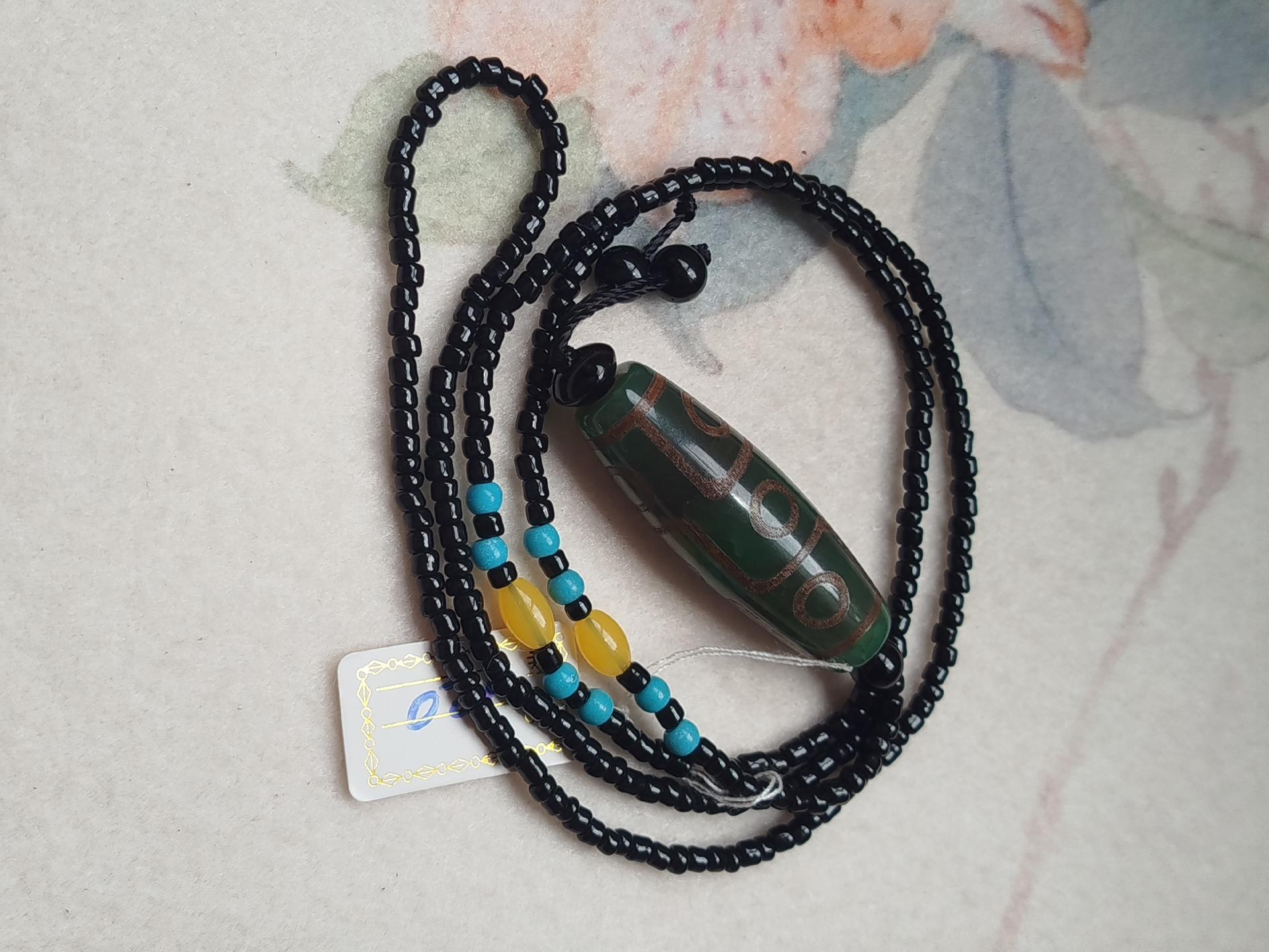 Vòng cổ mã não dzi 9 mắt-duoc-ban-tai-Trang sức Bảo Quân Hàn - Japón Bonita Vintage