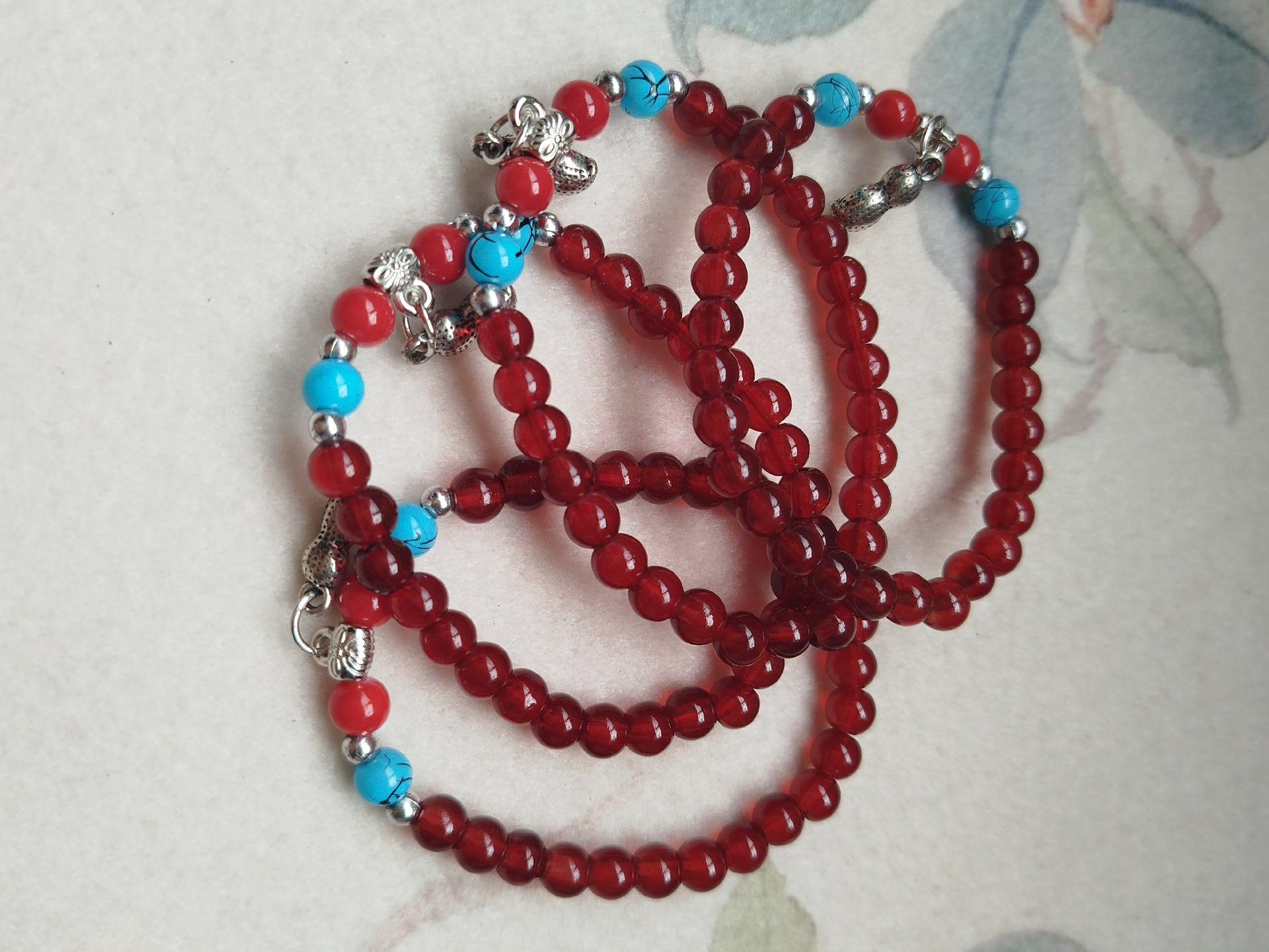 Lắc tay lưu ly đỏ phối charm-duoc-ban-tai-Trang sức Bảo Quân Hàn - Japón Bonita Vintage