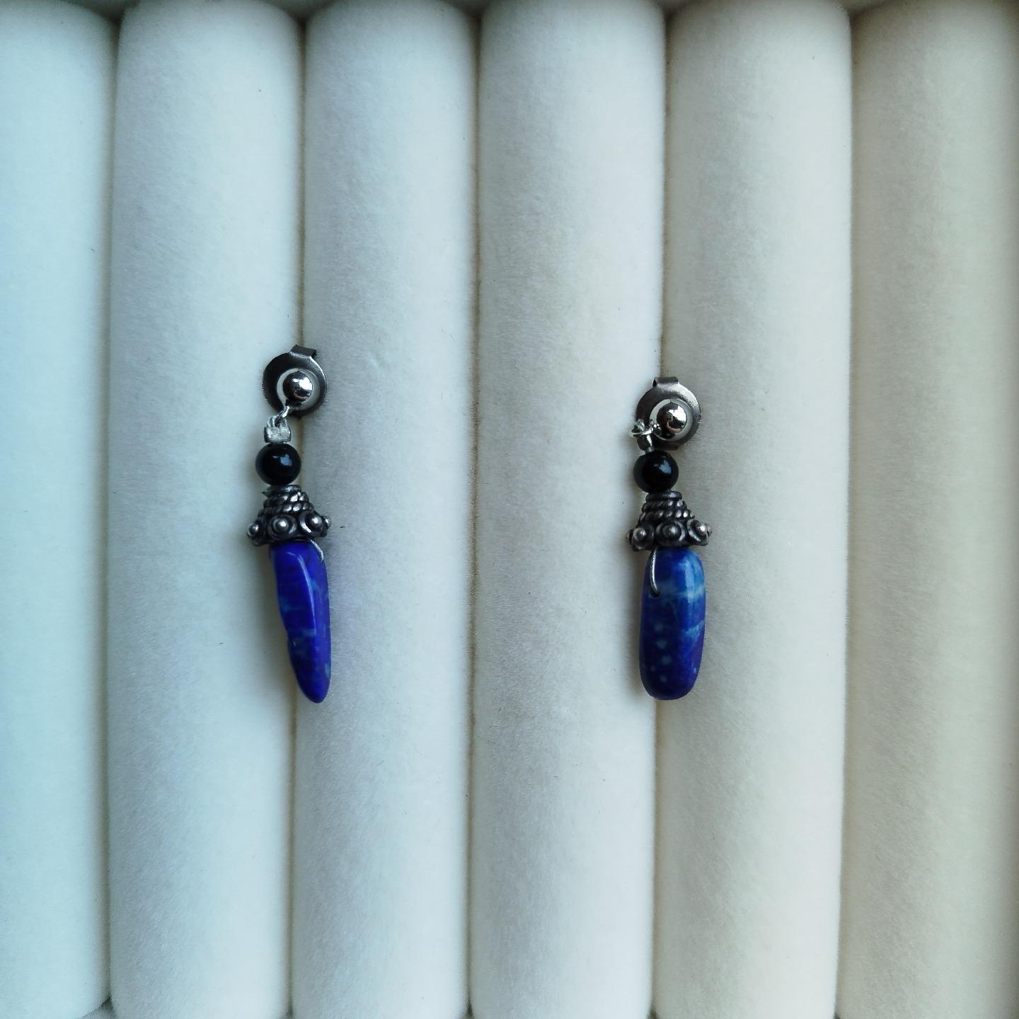 Bông xỏ đá lapis charm bạc-duoc-ban-tai-Trang sức Bảo Quân Hàn - Japón Bonita Vintage