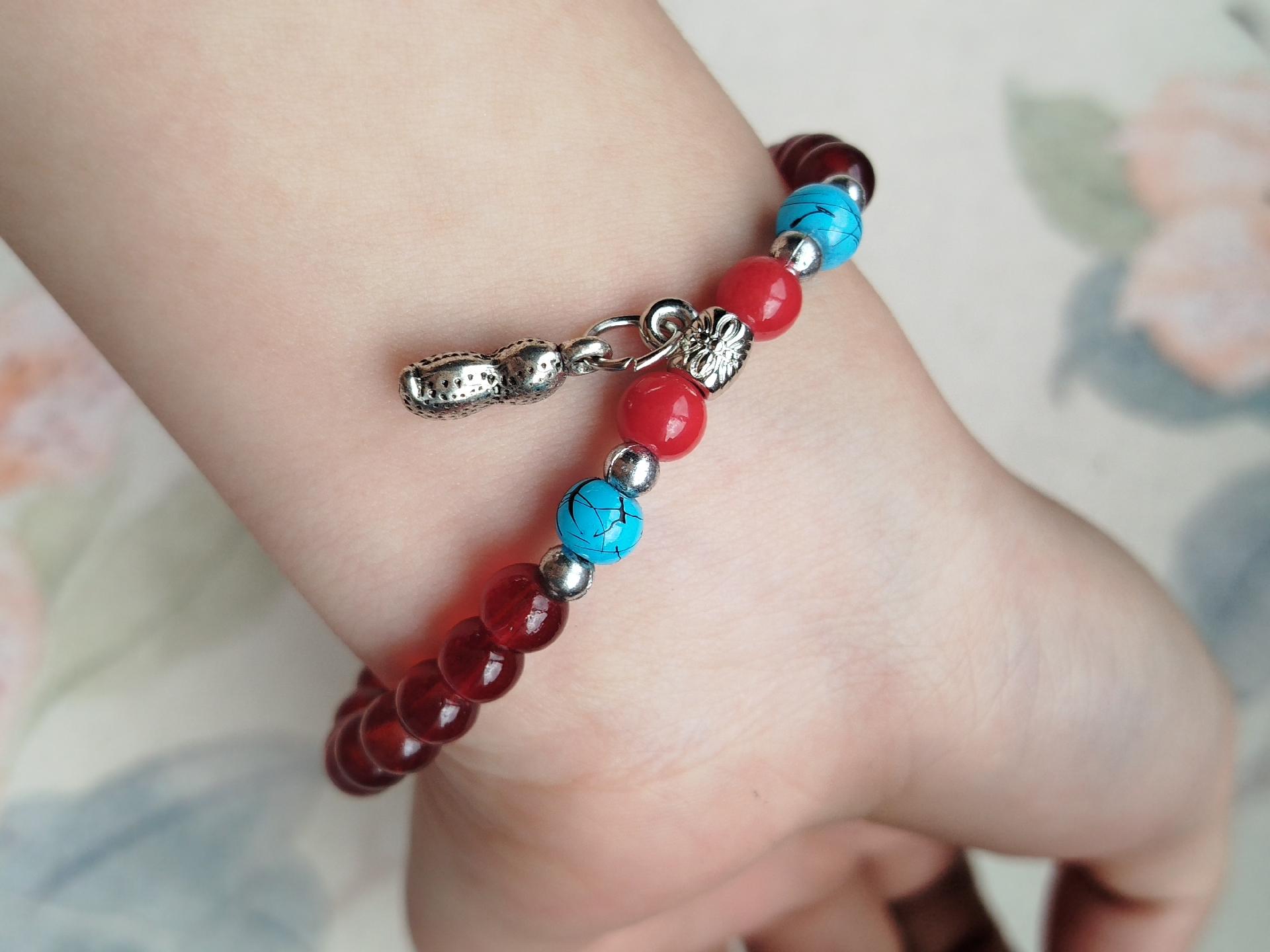 Lắc tay lưu ly đỏ phối charm-duoc-ban-tai-Trang sức Bảo Quân Hàn - Japón Bonita Vintage