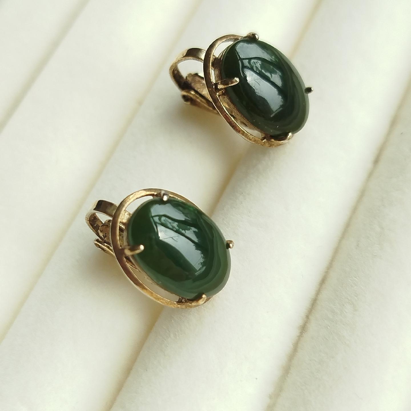 Bông tai ngọc bích tự nhiên-duoc-ban-tai-Trang sức Bảo Quân Hàn - Japón Bonita Vintage