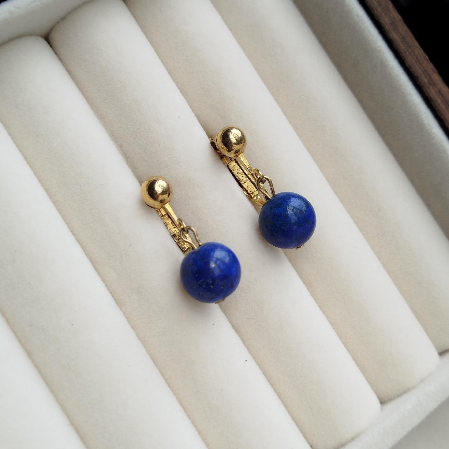 Bông tai đá lapis-duoc-ban-tai-Trang sức Bảo Quân Hàn - Japón Bonita Vintage