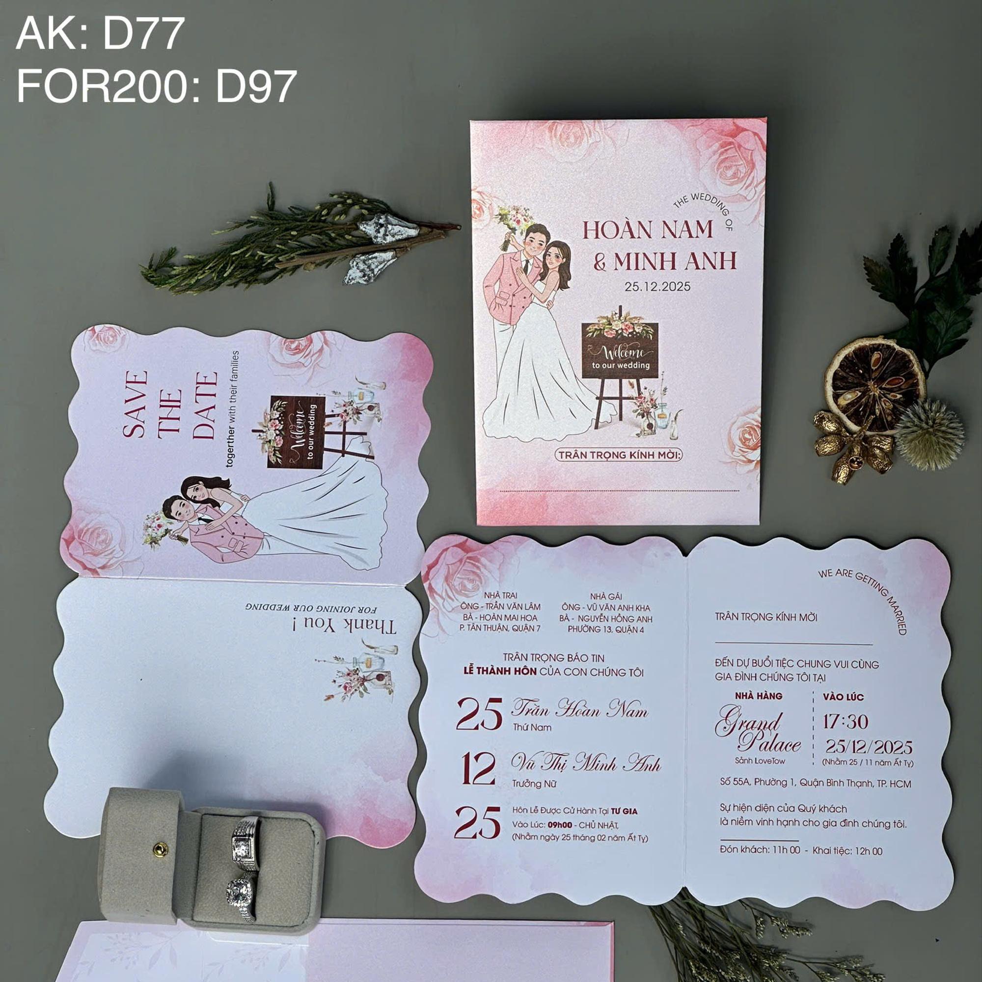 AK D77 Giấy Thơm-duoc-ban-tai-Thiệp Cưới Mint