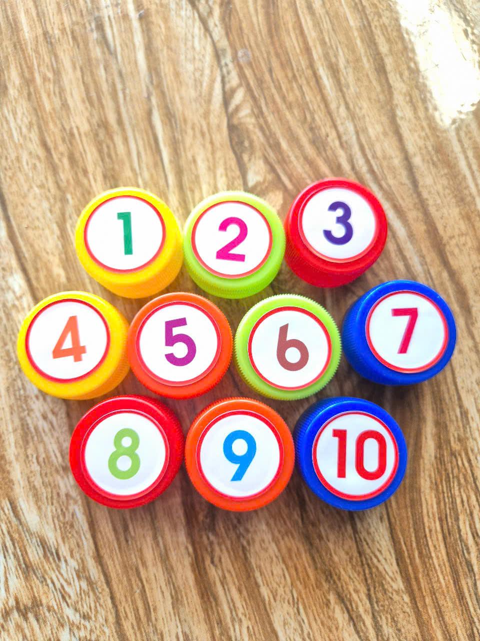 Bộ 10 Số Nắp Chai-duoc-ban-tai-Thế Giới Mầm Non