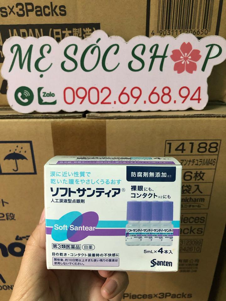 Nước Nhỏ Mắt Nhân Tạo Soft Santear (Màu xanh tím -) 5ml-duoc-ban-tai-Mẹ Sóc Shop - Hàng Nhật Nội Địa