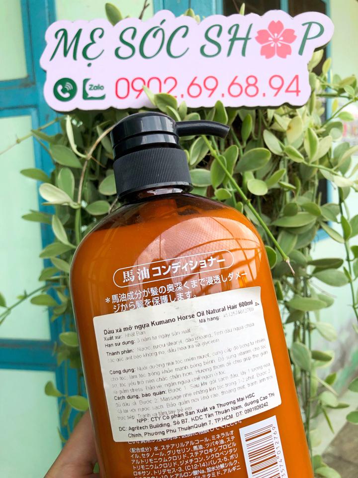 Dầu Xả Mỡ Ngựa Kumano Horse Oil Natural Hair 600ml-duoc-ban-tai-Mẹ Sóc Shop - Hàng Nhật Nội Địa