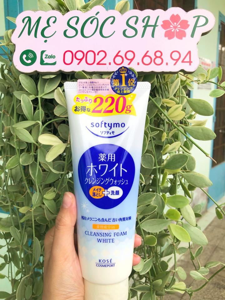 Sữa Rửa Mặt Kose Softymo Dưỡng Trắng 190g (Trắng white- Mẫu mới) -duoc-ban-tai-Mẹ Sóc Shop - Hàng Nhật Nội Địa
