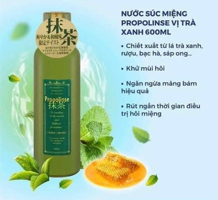 Nước Súc Miệng Propolinse Trà Xanh 600ml - Màu xanh-duoc-ban-tai-Mẹ Sóc Shop - Hàng Nhật Nội Địa