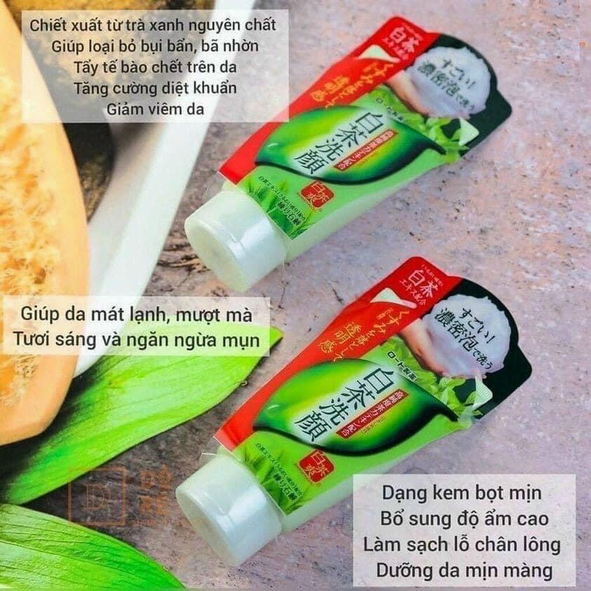 Sữa Rửa Mặt Rohto Shirochasu Trà Xanh 120g-duoc-ban-tai-Mẹ Sóc Shop - Hàng Nhật Nội Địa