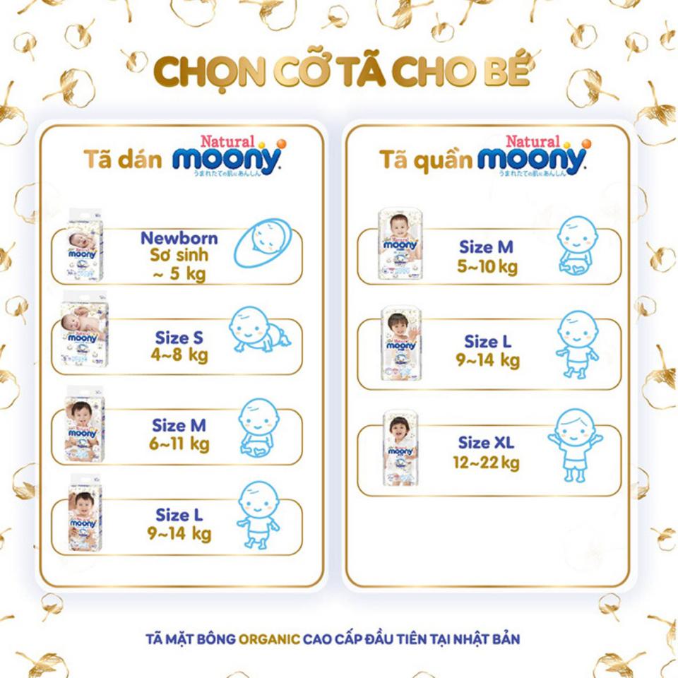 Tã/Bỉm Moony Natural NB Dán (62) Nội Địa Nhật -duoc-ban-tai-Mẹ Sóc Shop - Hàng Nhật Nội Địa