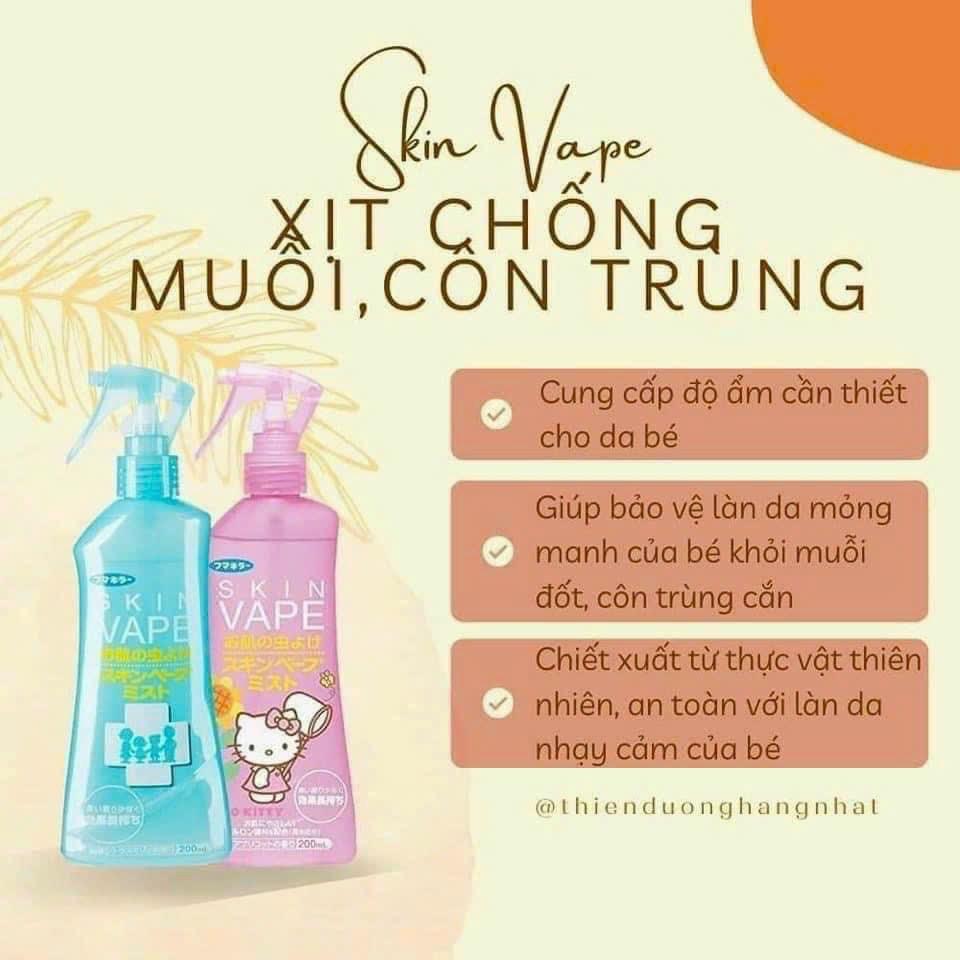 Xịt Chống Muỗi Skin Vape 200ml (màu hồng- mùi mơ)-duoc-ban-tai-Mẹ Sóc Shop - Hàng Nhật Nội Địa