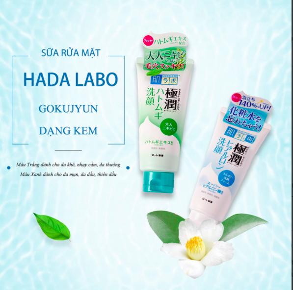 Sữa Rửa Mặt HADALABO Gokujyun (Dưỡng ẩm) tuýp 100g-duoc-ban-tai-Mẹ Sóc Shop - Hàng Nhật Nội Địa