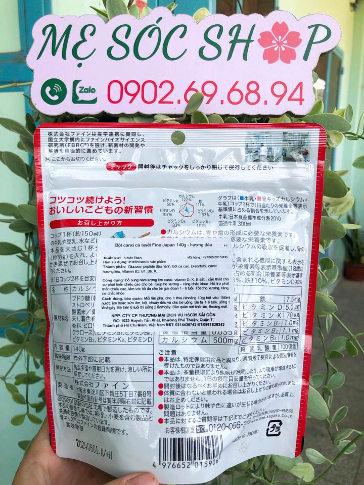 Bột Canxi Cá Tuyết Fine Japan 140g (Hương dâu)-duoc-ban-tai-Mẹ Sóc Shop - Hàng Nhật Nội Địa