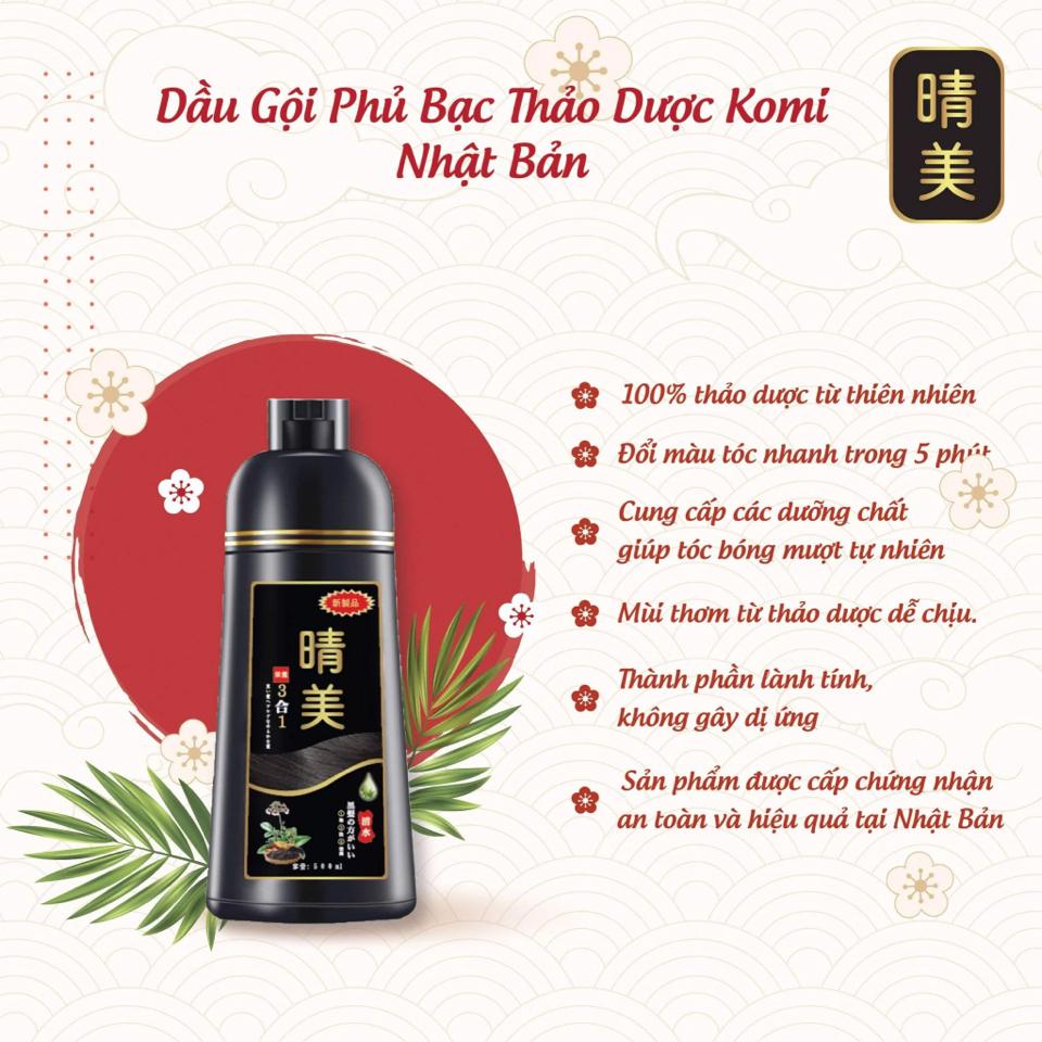 Dầu Gội Phủ Bạc Komi Nhật Bản (10 gói) - Nâu cà phê-duoc-ban-tai-Mẹ Sóc Shop - Hàng Nhật Nội Địa