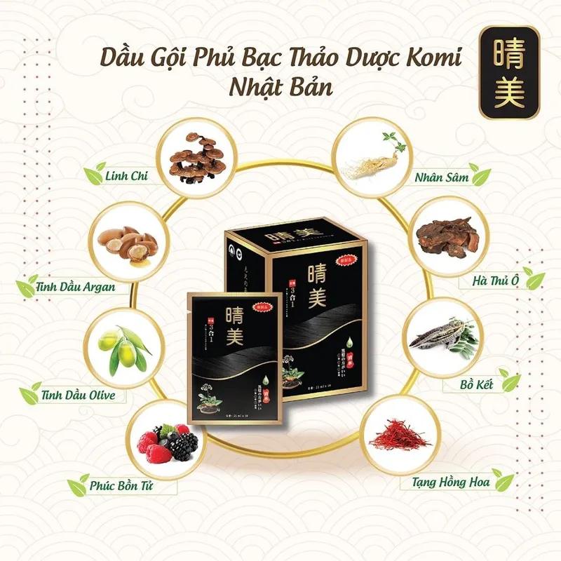 Dầu Gội Phủ Bạc Komi Nhật Bản (10 gói) - Nâu cà phê-duoc-ban-tai-Mẹ Sóc Shop - Hàng Nhật Nội Địa