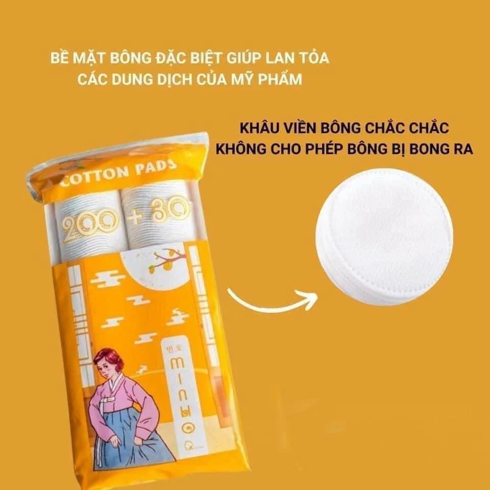 Bông Tẩy Trang Minho 200+30 miếng (màu vàng)-duoc-ban-tai-Mẹ Sóc Shop - Hàng Nhật Nội Địa