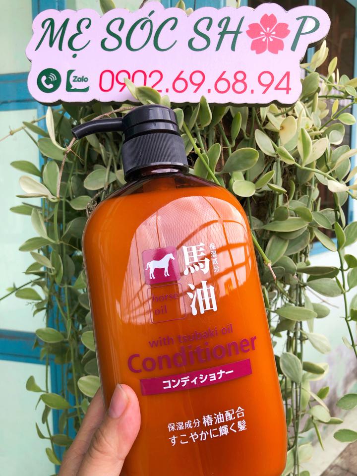 Dầu Xả Mỡ Ngựa Kumano Horse Oil Natural Hair 600ml-duoc-ban-tai-Mẹ Sóc Shop - Hàng Nhật Nội Địa