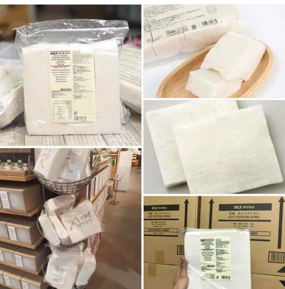 Bông Tẩy Trang Muji Organic Nội Địa Nhật (50x60mm)-180 miếng-duoc-ban-tai-Mẹ Sóc Shop - Hàng Nhật Nội Địa