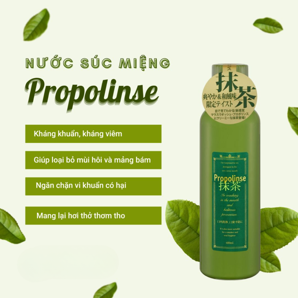 Nước Súc Miệng Propolinse Trà Xanh 600ml - Màu xanh-duoc-ban-tai-Mẹ Sóc Shop - Hàng Nhật Nội Địa