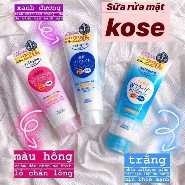 Sữa Rửa Mặt Kose Softymo Dưỡng Trắng 190g (Trắng white- Mẫu mới) -duoc-ban-tai-Mẹ Sóc Shop - Hàng Nhật Nội Địa