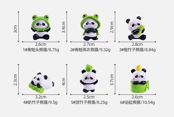 Bộ 6 gấu trúc phong cách mới 3-4cm-duoc-ban-tai-Thanh Lee Nguyễn( phụ kiện tiểu cảnh).