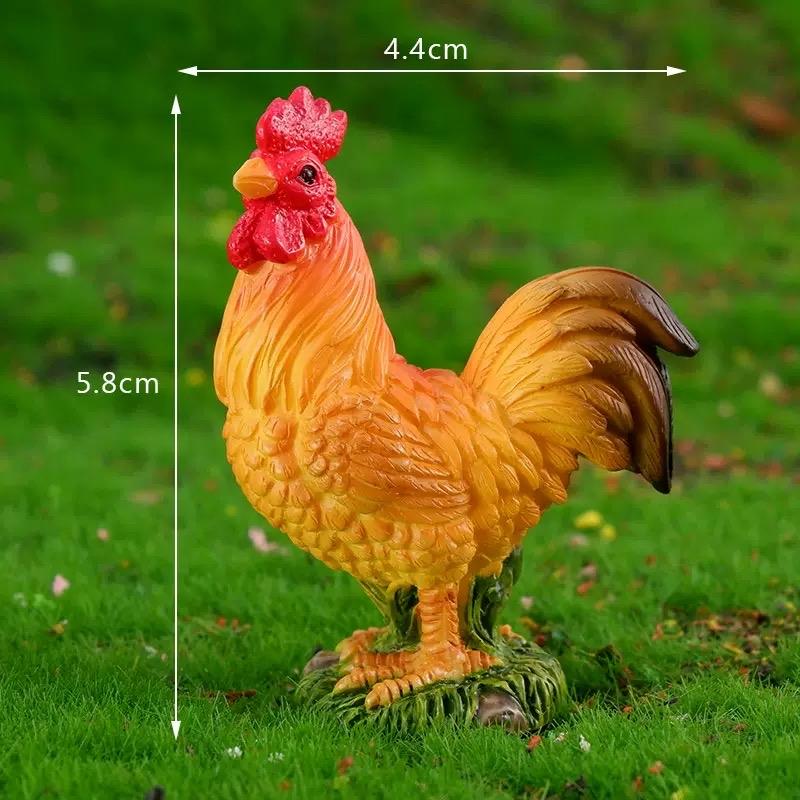 Bộ gà ( Gà trống + gà mái+ gà con)-duoc-ban-tai-Thanh Lee Nguyễn( phụ kiện tiểu cảnh).