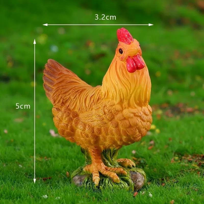 Bộ gà ( Gà trống + gà mái+ gà con)-duoc-ban-tai-Thanh Lee Nguyễn( phụ kiện tiểu cảnh).