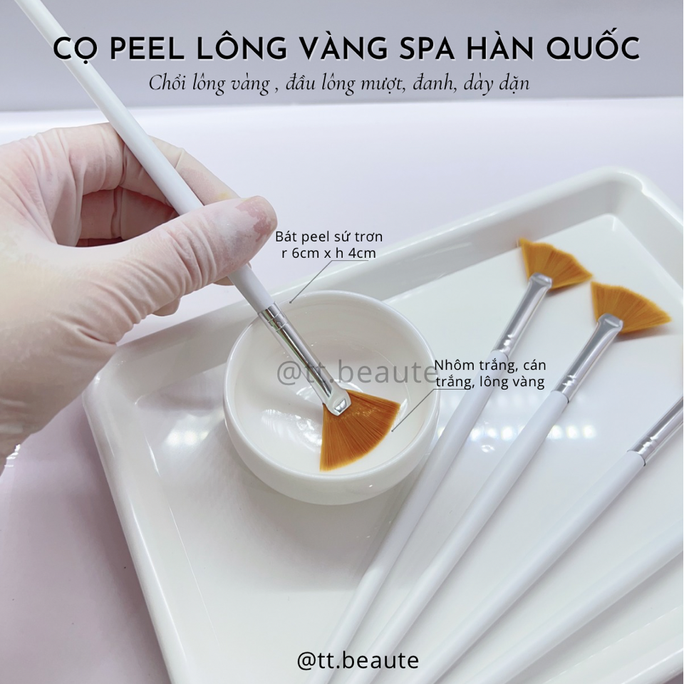 Cọ peel lông vàng cán trắng -duoc-ban-tai-T&T Beauté