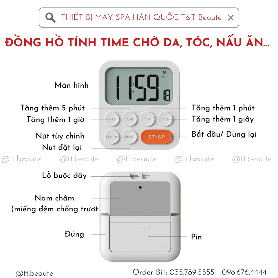 Đồng hồ trắng nút cam-duoc-ban-tai-T&T Beauté
