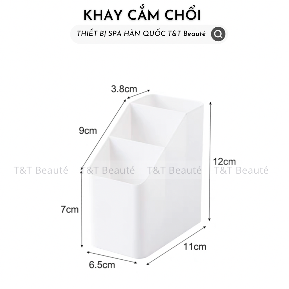 Khay cắm chổi trắng nhựa ABS-duoc-ban-tai-T&T Beauté