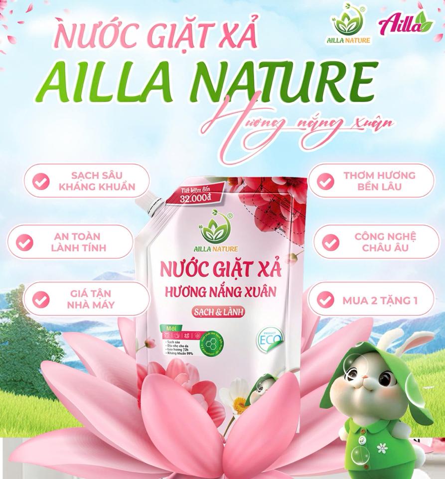 Nước giặt Ailla hương nắng xuân 2kgx3 túi -duoc-ban-tai-Tổng kho tẩy rửa KINGKONG, Ailla, Drc, Dr. Natro,…và các sp khác