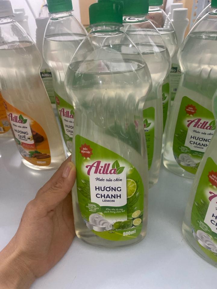 Rửa chén Ailla hương Chanh 800ml -duoc-ban-tai-Tổng kho tẩy rửa KINGKONG, Ailla, Drc, Dr. Natro,…và các sp khác