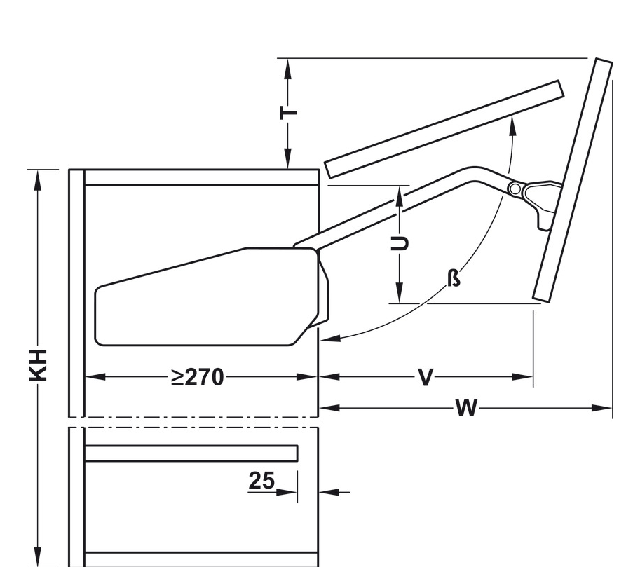 Tay Nâng Free Fold Short D4fs Nắp Trắng Hafele 493.05.891 (Hàng Giảm Giá)-duoc-ban-tai-CÔNG TY TNHH TM-DV 462