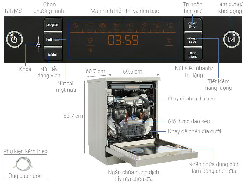 Máy rửa chén độc lập Hafele HDW-F60C 533.23.200 (Hàng giảm giá)-duoc-ban-tai-CÔNG TY TNHH TM-DV 462