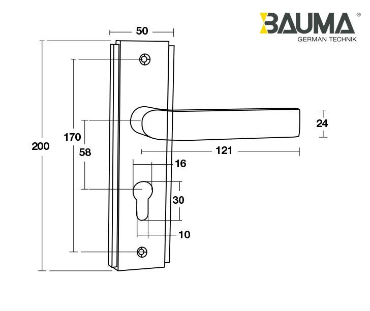 BAUMA Tay Nắm Gạt Đế Dài CC58 055 Hafele 905.99.088 (Hàng Giảm Giá)-duoc-ban-tai-CÔNG TY TNHH TM-DV 462