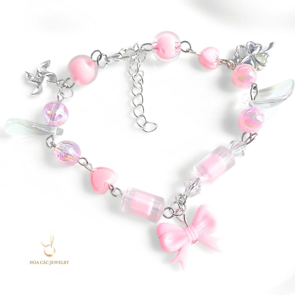 Vòng tay Nơ trắng, hồng, vàng 🎀 (dây xích)-duoc-ban-tai-Hoa Các Colour