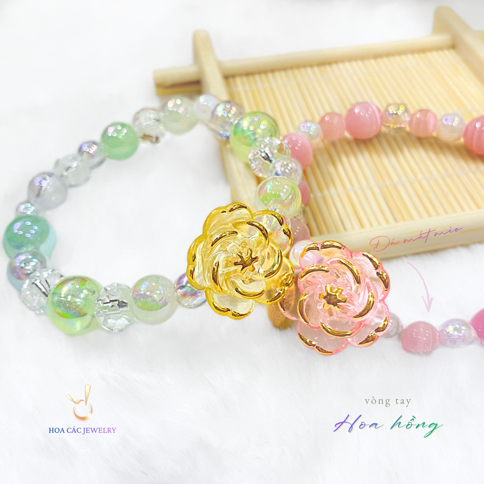 Vòng tay "HOA HỒNG" (vàng, hồng, xanh lá)-duoc-ban-tai-Hoa Các Colour