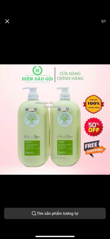 Cặp dầu gội biotin Collagen 1000ml xanh lá -duoc-ban-tai-Thuỳ Dương Cosmetic