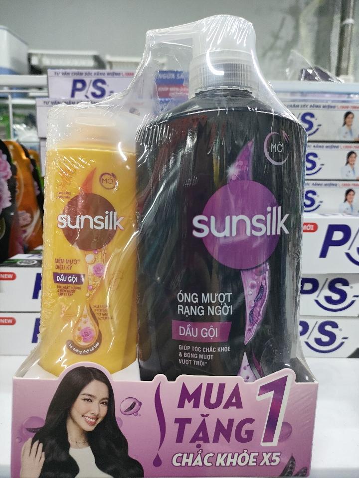 Dầu gội SUNSILK đen óng mượt rạng ngời 650g+ gội nhỏ 140g-duoc-ban-tai-KHO SỈ MINH TUỆ