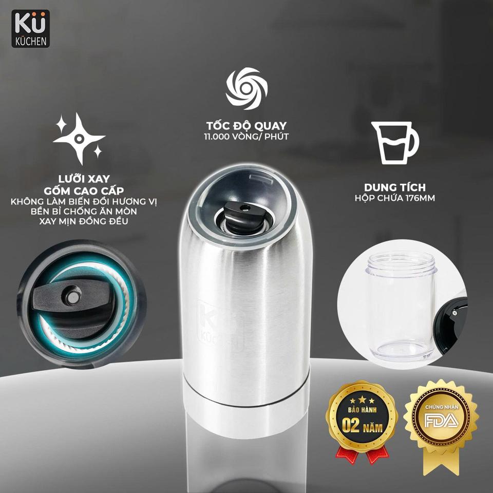 Máy Xay Tiêu ,Muối Tự Động KUCHEN KYMQ-63B-duoc-ban-tai-HẬU HOÀNG STORE
