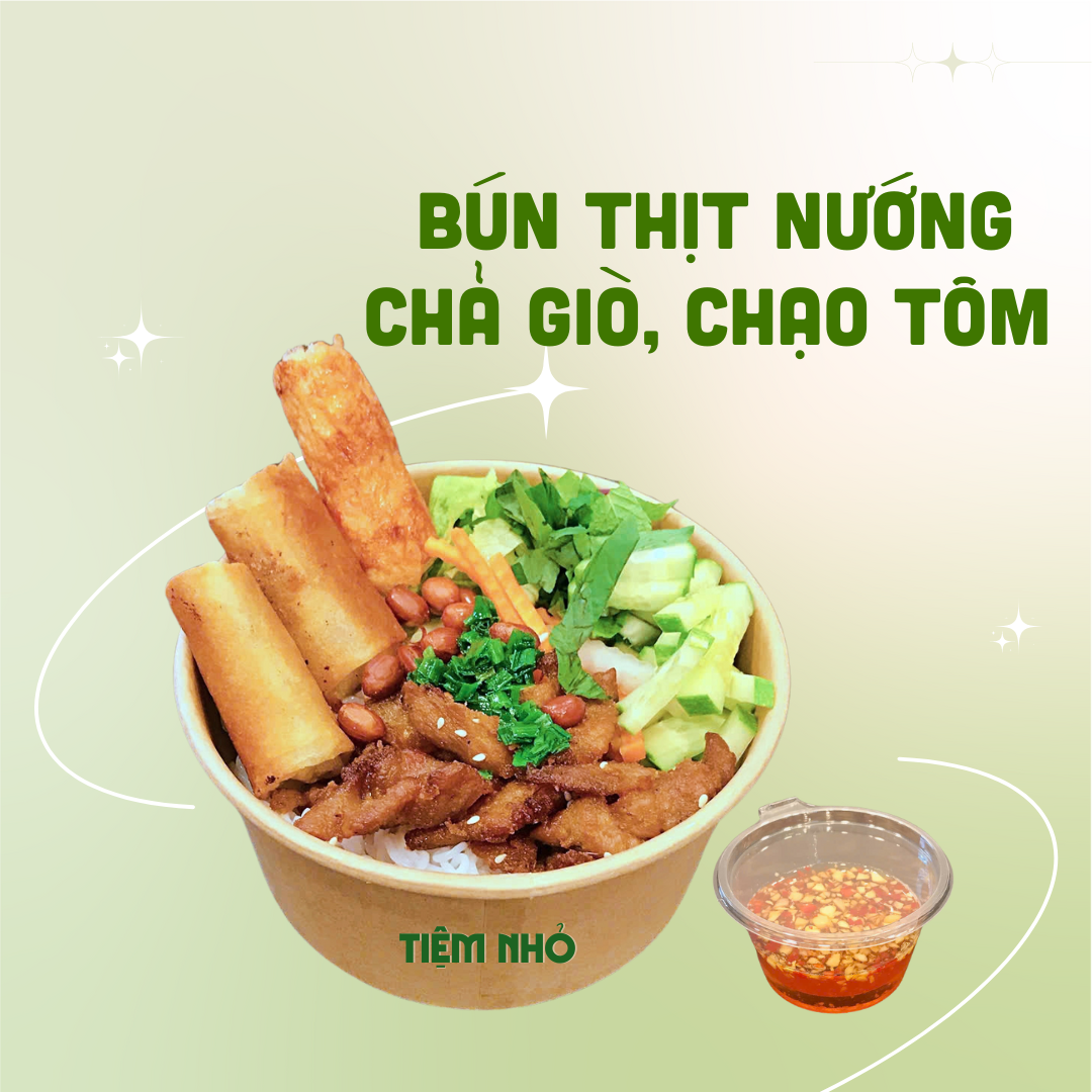 Bún thịt nướng chạo tôm-duoc-ban-tai-TIỆM NHỎ