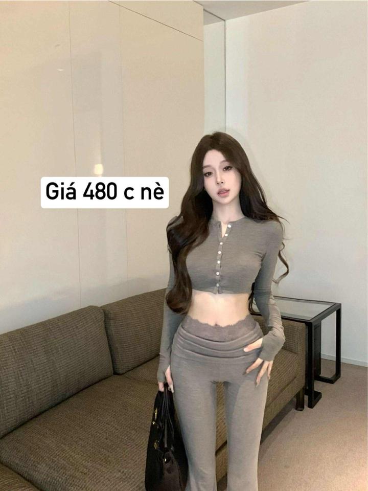 Set xám dài quần lưng ren-duoc-ban-tai-Do Ngoc Tuong Vy Store