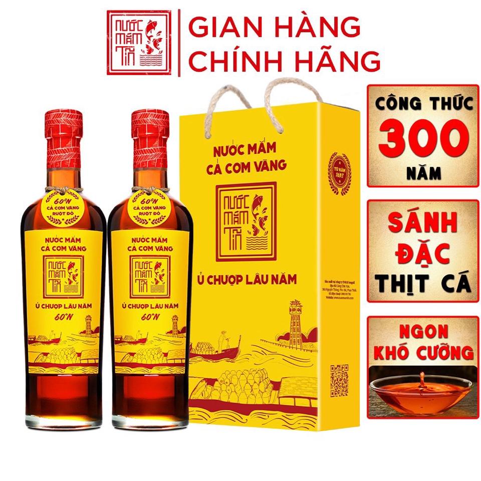 [COMBO 2 CHAI] NƯỚC MẮM TĨN CÁ CƠM VÀNG RUỘT ĐỎ ĐỘ ĐẠM 60N CHAI THỦY TINH 500ML - NƯỚC MẮM TĨN-duoc-ban-tai-CÔNG TY TNHH PHÚC HIỀN
