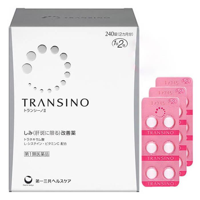 Transino Whitening hỗ trợ trắng da giảm nám da tàn nhang, 240 viên-duoc-ban-tai-TINH HOA NHẬT BẢN
