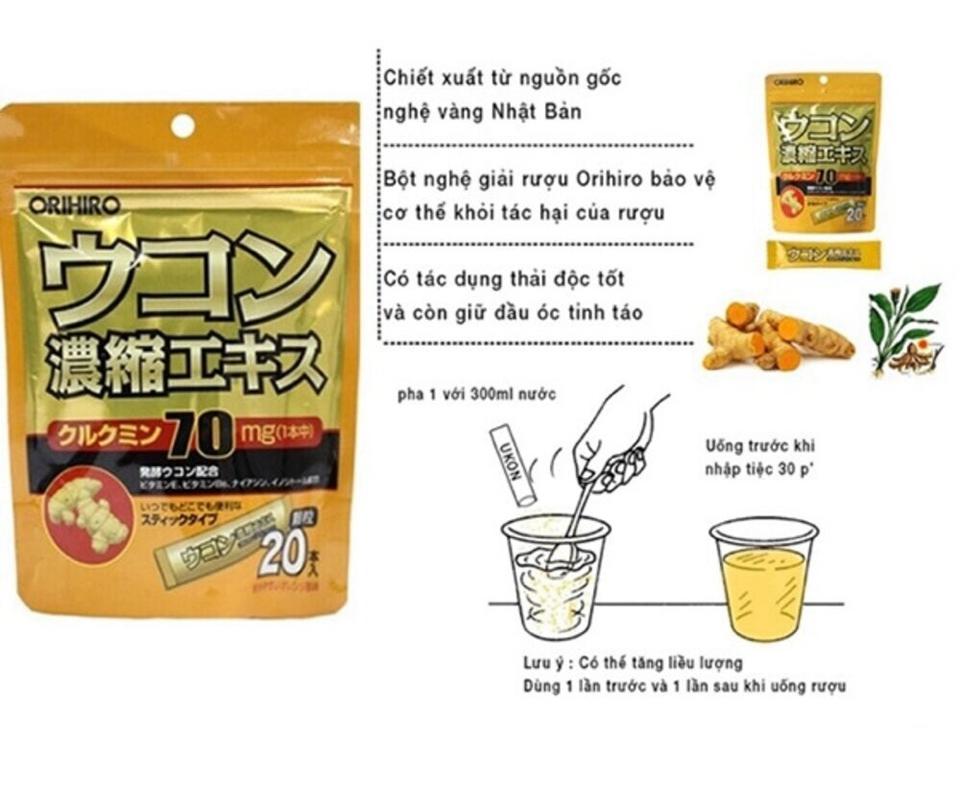 Tinh Bột Nghệ Giải Rượu Orihiro 20 gói-duoc-ban-tai-TINH HOA NHẬT BẢN