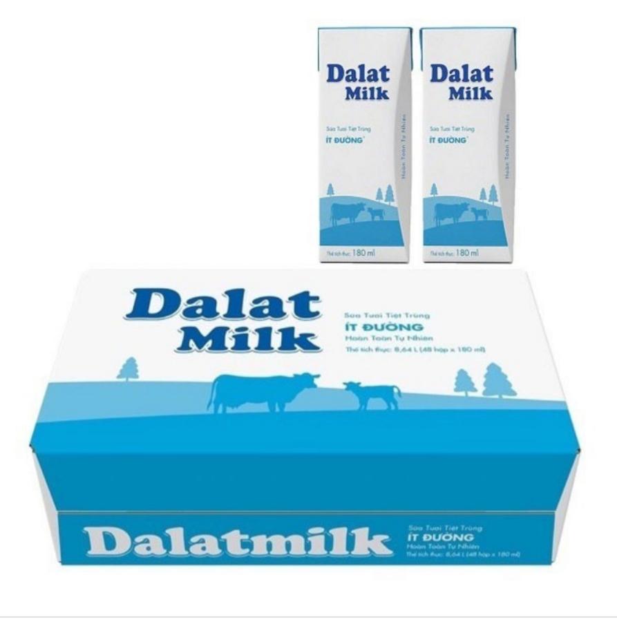 Thùng Dalatmilk ít đường hộp 180ml-duoc-ban-tai-HKD CỬA HÀNG DIỆU THƯ